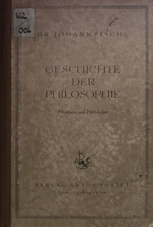 Bild des Verkufers fr Geschichte der Philosophie: BAND I: Altertum und Mittelalter. zum Verkauf von books4less (Versandantiquariat Petra Gros GmbH & Co. KG)