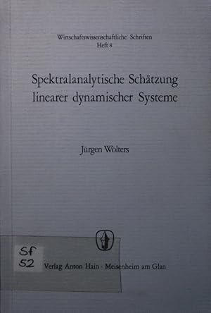 Seller image for Spektralanalytische Schtzung linearer dynamischer Systeme. for sale by Antiquariat Bookfarm