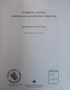 Bild des Verkufers fr Numerical analysis. mathematics of scientific computing. zum Verkauf von Antiquariat Bookfarm