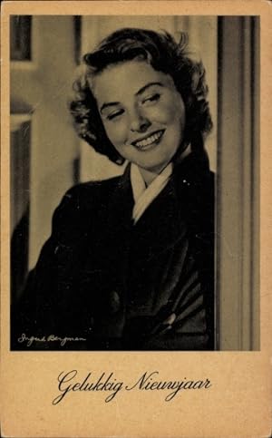 Immagine del venditore per Ansichtskarte / Postkarte Schauspielerin Ingrid Bergman, Portrait, Glckwunsch Neujahr venduto da akpool GmbH