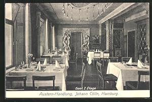 Image du vendeur pour Ansichtskarte Hamburg, Austern-Handllung und Restaurant Johann Clln, Innenansicht mis en vente par Bartko-Reher