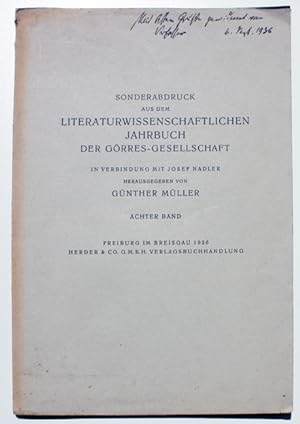 Clemens Brentano und Philipp Otto Runge. Sonderdruck aus dem literaturwissenschaftlichen Jahrbuch...