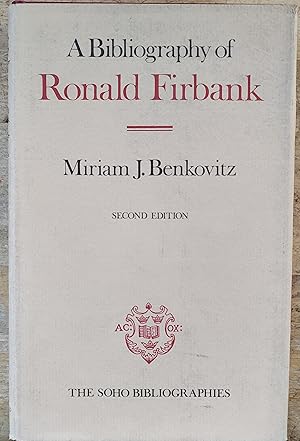 Bild des Verkufers fr A Bibliography of Ronald Firbank (Soho Bibliographies) zum Verkauf von Shore Books