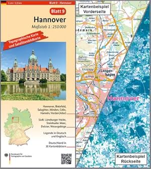 Seller image for Hannover: Umgebungskarte mit Satellitenbild 1:250.000 (TK250 / Topographische und Satellitenbildkarte) for sale by buchversandmimpf2000