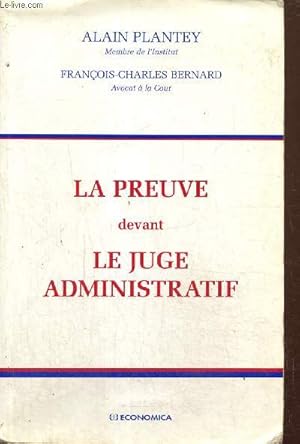 Seller image for La preuve devant le juge administratif for sale by Le-Livre