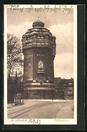 Ansichtskarte Mönchengladbach, Strassenpartie am Wasserturm