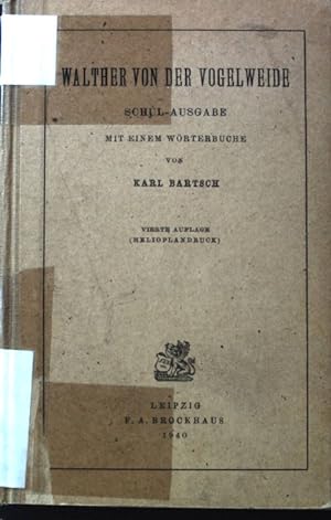 Imagen del vendedor de Walther von der Vogelweide : Mit e. Wrterb. a la venta por books4less (Versandantiquariat Petra Gros GmbH & Co. KG)