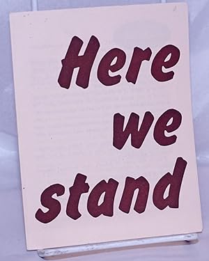 Here we stand