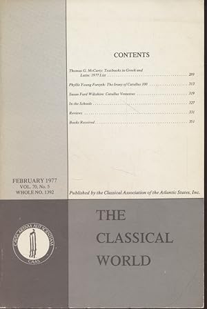 Immagine del venditore per The Classical World. Vol. 70, No. 5. Published by the Classical Association of the Atlantic States. venduto da Fundus-Online GbR Borkert Schwarz Zerfa