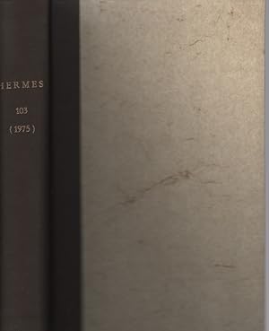 Bild des Verkufers fr Hermes 103 (1975). Zeitschrift fr Klassische Philologie Band 103. zum Verkauf von Fundus-Online GbR Borkert Schwarz Zerfa