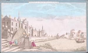 Vue du Palais Royal du Roy de Danemarck.Original 18th Century vue optique.