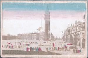 Vue perspective de la superbe place de St. Marc a Venise.Original 18th Century vue optique.