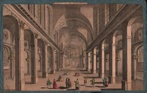 [Vue des champs église et d'une partie thuilerries à Paris].Original 18th Century vue optique.