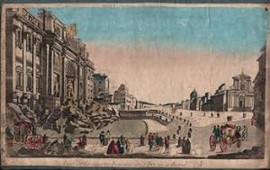 Vue de la superbe Fontaine de Trevi à Rome.Original 18th Century vue optique.