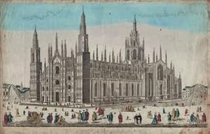Vue perspective de la Cathédrale de Milan.Original 18th Century vue optique.