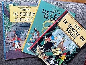 Set of 3 Tintin Books in French (France)- Special Editions for Total: Le Sceptre D'Ottokar, Les 7...