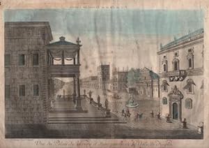 Vue du Palais du Viceroy et d'une partie de la Ville de Naples.Original 18th Century vue optique.