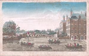 Le Binnen Amstel et la maison des Orphelins de la Diaconie, à Amsterdam.Original 18th Century vue...