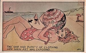 Imagen del vendedor de pinup postcard: Tho' She Had plenty of Clothing a la venta por Mobyville
