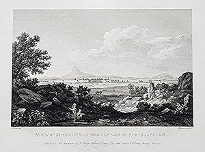 View of Shevagunga from the Road to Seringapatam. Fine Engraving.