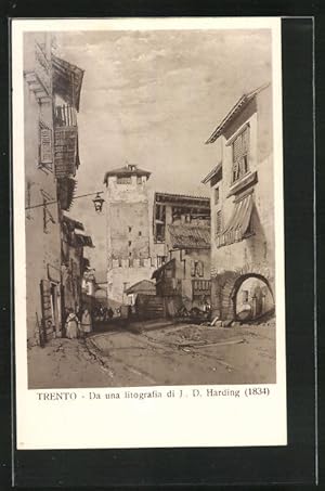 Imagen del vendedor de Artista-Cartolina Trento, Da una litografia di J.D. Harding a la venta por Bartko-Reher
