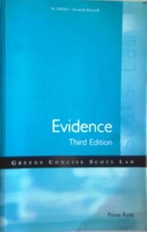 Image du vendeur pour Law of Evidence in Scotland (Green's Concise Scots Law) mis en vente par WeBuyBooks