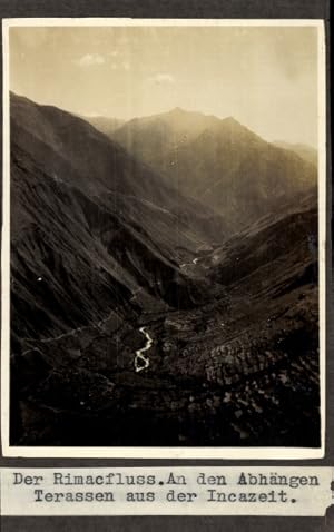 Foto Peru, Río Rímac, Der Rimacfluss, An den Abhängen Terrassen aus der Inkazeit