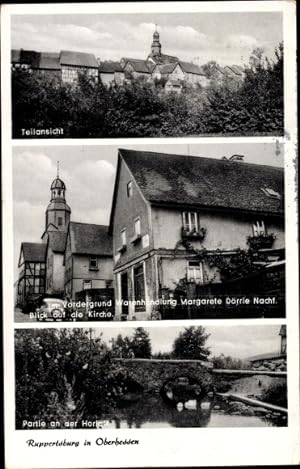 Ansichtskarte / Postkarte Ruppertsburg Laubach in Hessen, Warenhandlung, Kirche, Teilansicht, Hor...
