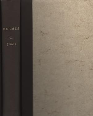 Bild des Verkufers fr Hermes 93 (1965). Zeitschrift fr Klassische Philologie Band 93. zum Verkauf von Fundus-Online GbR Borkert Schwarz Zerfa