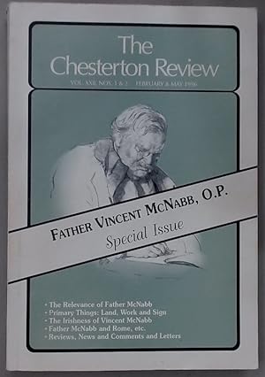 Bild des Verkufers fr Chesterton Review. Volume 22, No 1 & 2, 1996. Father Vincent McNabb, OP, Special Issue. zum Verkauf von Plurabelle Books Ltd