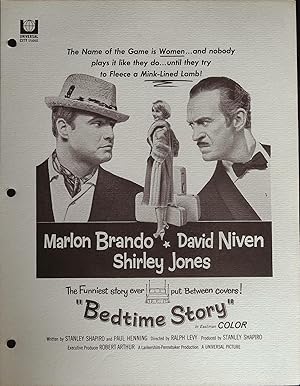 Seller image for Bedtime Story Campaign Sheet 1964 Marlon Brando, David Niven for sale by AcornBooksNH