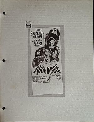 Nightmare Campaign Sheet 1964 David Knight, Moira Redmond