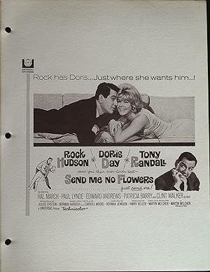 Seller image for Send Me No Flowers Campaign Sheet 1964 Rock Hudson, Doris Day for sale by AcornBooksNH