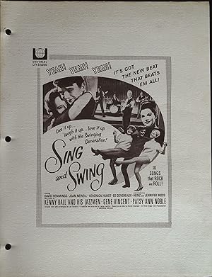 Imagen del vendedor de Sing and Swing Campaign Sheet 1964 David Hemmings, Joan Newell a la venta por AcornBooksNH