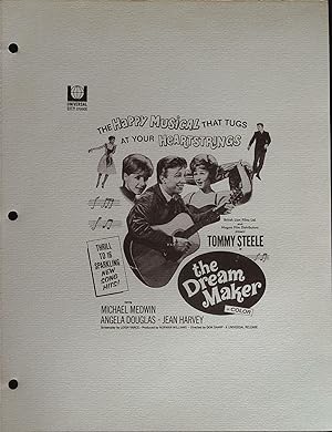 The Dream Maker Campaign Sheet 1964 Tommy Steele, Angela Douglas