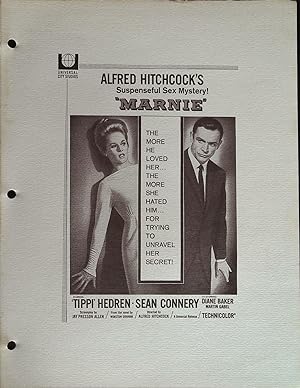Marnie Campaign Sheet 1964 Tippi Hendren, Sean Connery