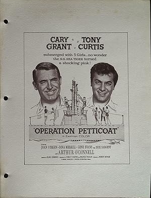 Operation Petticoat Campaign Sheet 1964 Cary Grant, Tony Curtis