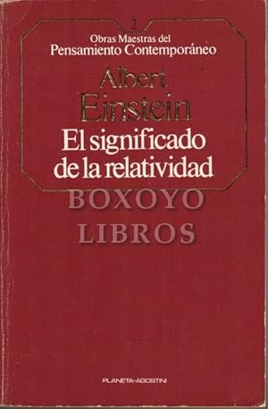 Imagen del vendedor de Sobre la terora especial y la teora general de la relatividad. El significado de la relatividad a la venta por Boxoyo Libros S.L.