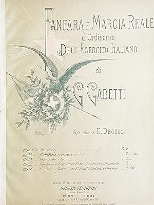 Seller image for Spartiti - Fanfara e Marcia Reale per Pianoforte di G. Gabetti for sale by Chartaland