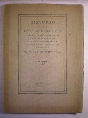 Imagen del vendedor de Discurso ledo por el Excmo. Sr. D. Flix Boix en el acto de su recepcin pblica en la Real Academia de Bellas Artes de San Fernando el da 8 de Noviembre de 1925 y contestacin del Sr. D. Luis Menndez Pidal a la venta por Librera Antonio Azorn