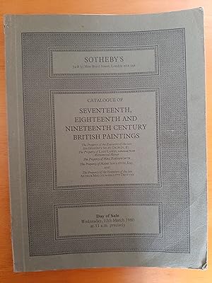 Sotheby's Catalogue of Seventeenth, Eighteenth and Nineteenth Century British Paintings on 12th M...