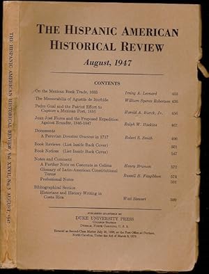 Seller image for On the Mexican Book Trade, 1683 in The Hispanic American Historical Review Volume XXVII, Number 3 for sale by The Book Collector, Inc. ABAA, ILAB