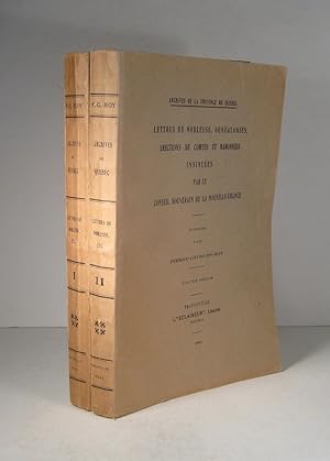 Lettres de noblesse, généalogies, érections de comtes et baronnies insinuées par le Conseil Souve...