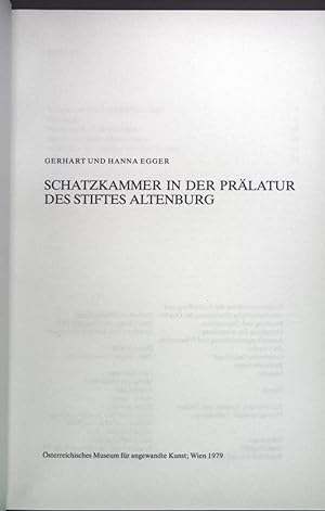 Bild des Verkufers fr Schatzkammer in der Prlatur des Stiftes Altenburg. zum Verkauf von books4less (Versandantiquariat Petra Gros GmbH & Co. KG)