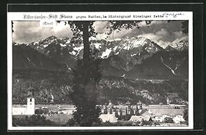 Ansichtskarte Stams, Zisterzienser-Stift gegen Norden, im Hintergrund Mieminger Kette