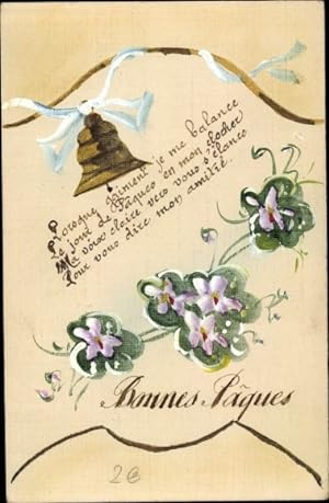 Romantik pur, Ostern Porzellan Weiss-gelb 3er Set Blüten-Glocken Hänger Frühling