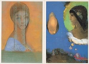 Immagine del venditore per Woman with A Veil Evocation 2x Odilon Redon Painting Postcard venduto da Postcard Finder