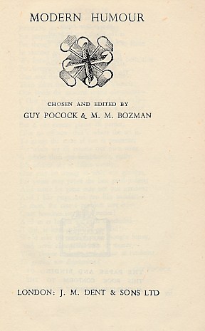 Seller image for Modern Humour. Everyman's Library No. 957 for sale by Barter Books Ltd