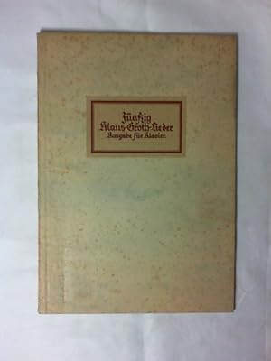 Fünfzig Klaus-Groth-Lieder. Vertont von Otto Walter. Ausgabe für Klavier.,Mit Noten, Texte in Pla...