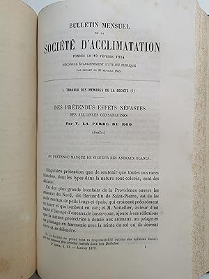 Bulletins de la SOCIÉTÉ d'ACCLIMATATION - 1877-1879